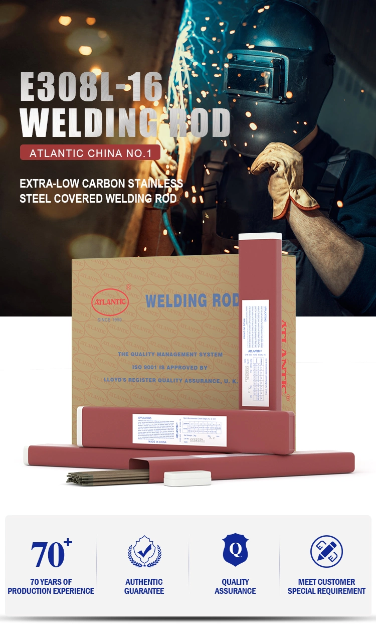 Atlantic E308L-16 High Quality Welding Rod Stainless Steel Electrode Copper Tungsten Carbide Composite